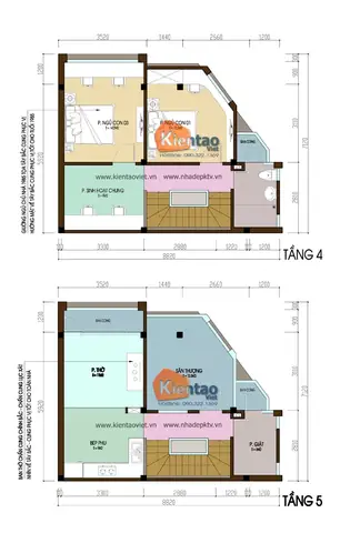 Mặt Bằng Tầng 4+5 - Nhà Lô Góc 5 Tầng Tại Kđt Xa La Mặt Bằng Tầng 4+5 - Nhà Lô Góc 5 Tầng Tại Kđt Xa La