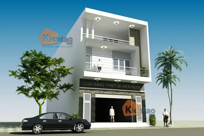 Phối Cảnh - Mẫu Nhà Ống 3 Tầng 8x12m Phối Cảnh - Mẫu Nhà Ống 3 Tầng 8x12m