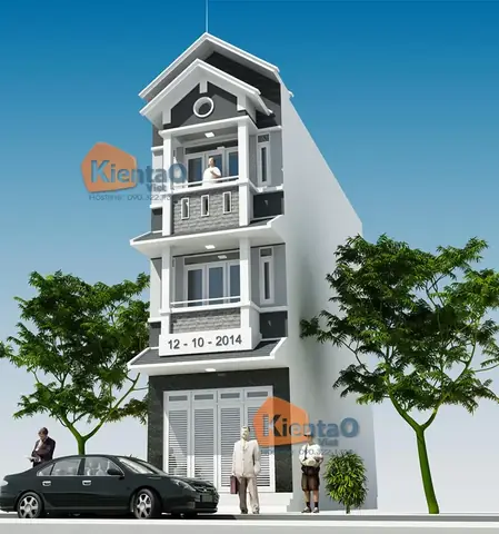 Thiết Kế Nhà Kiểu Ống 3 Tầng 3,9x13m - Phối Cảnh Thiết Kế Nhà Kiểu Ống 3 Tầng 3,9x13m - Phối Cảnh