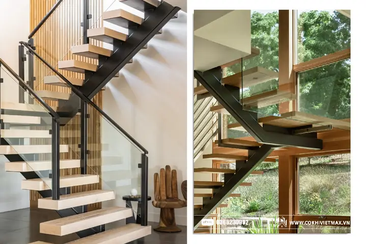 Cầu Thang Sắt Kết Hợp Gỗ Và Kính Cầu Thang Sắt Kết Hợp Gỗ Và Kính