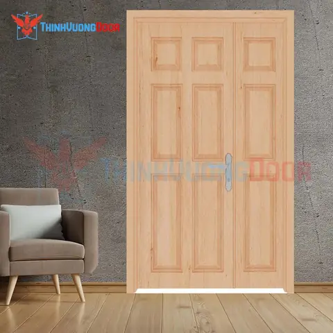 Cửa Gỗ Công Nghiệp 2 Cánh Hdf Veneer 9a Oak