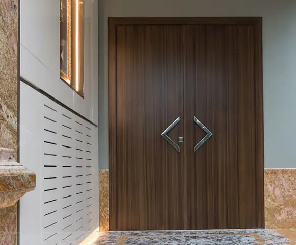 Cửa Gỗ Công Nghiệp 2 Cánh Hdf Veneer 12a-soi-fmd