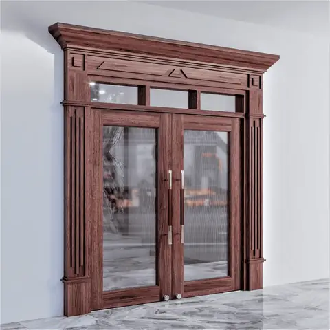 Cửa Kính Khung Gỗ 2 Cánh