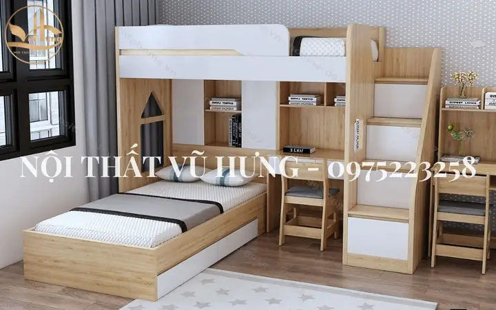 Giường Tầng Trẻ Em Bằng Gỗ