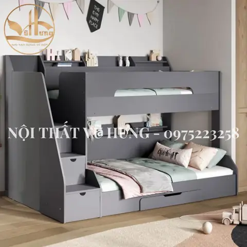 Giường Tầng Người Lớn Bằng Gỗ