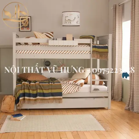 Giường Tầng Người Lớn Bằng Gỗ