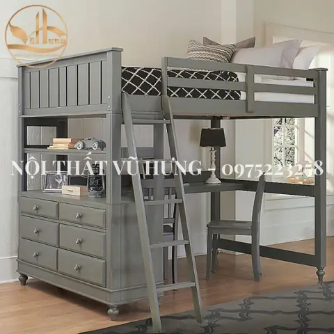 Giường Tầng Người Lớn Bằng Gỗ
