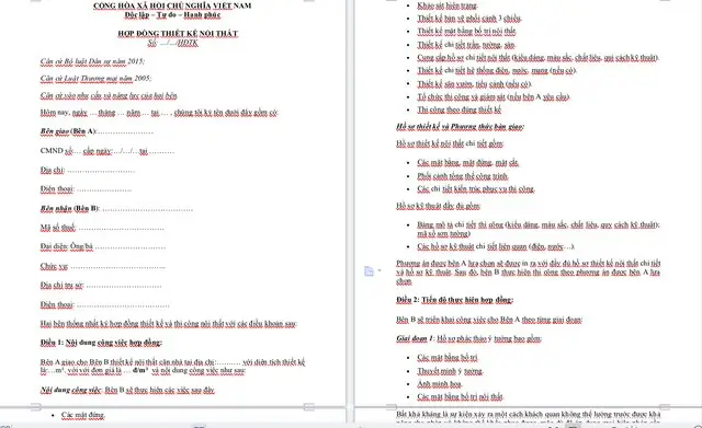 Một Số Mẫu Hợp Đồng Thi Công Nội Thất Văn Phòng Đầy Đủ Và Chính Xác Nhất