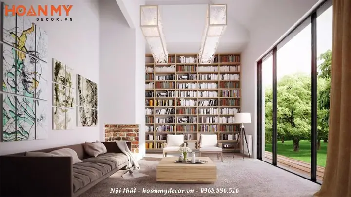 Những Mẫu Thiết Kế Kệ Sách Âm Tường Đẹp, Sang Trọng 2025