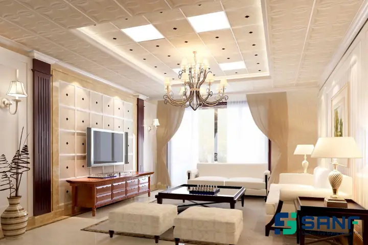 Mẫu Trần Thả Nhựa Phòng Khách