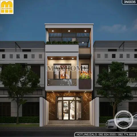 39+ Mẫu Nhà Ống 2 Tầng 1 Tum Mặt Tiền 5m Đẹp, Hiện Đại Được Yêu Thích Nhất