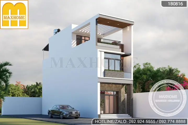 39+ Mẫu Nhà Ống 2 Tầng 1 Tum Mặt Tiền 5m Đẹp, Hiện Đại Được Yêu Thích Nhất