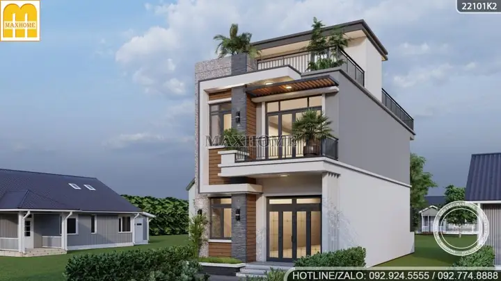 39+ Mẫu Nhà Ống 2 Tầng 1 Tum Mặt Tiền 5m Đẹp, Hiện Đại Được Yêu Thích Nhất