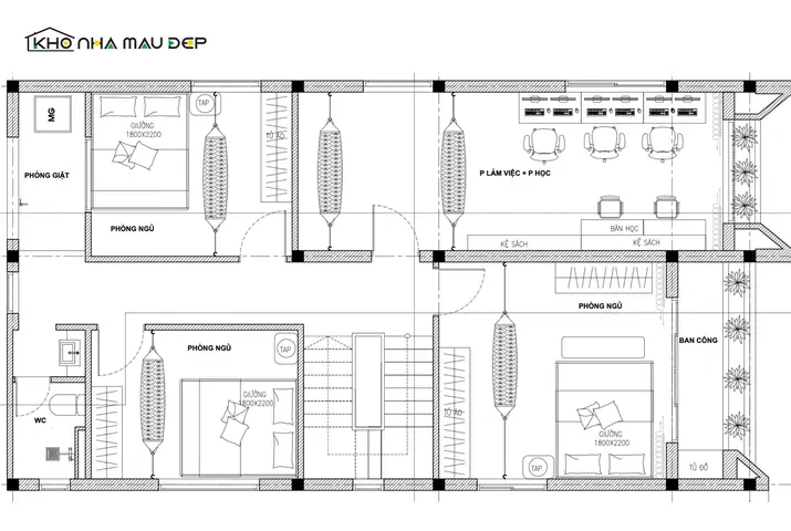 Bản Vẽ Nhà 6x12m 2 Tầng 4 Phòng Ngủ Bản Vẽ Nhà 6x12m 2 Tầng 4 Phòng Ngủ