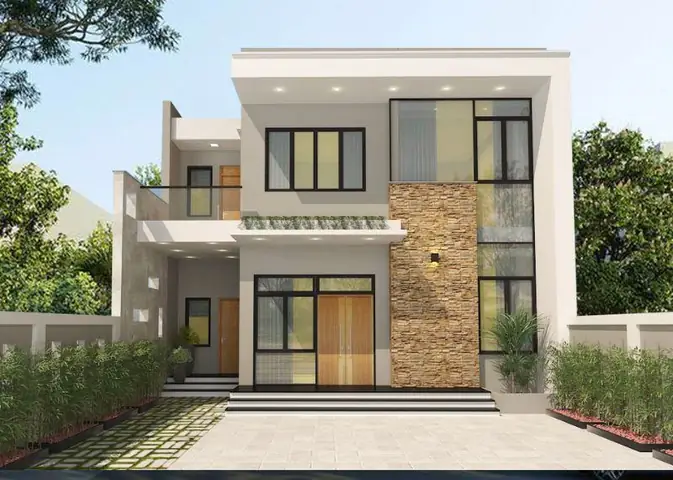 Mẫu Nhà 2 Tầng 80m2 Giá Rẻ Phong Cách Hiện Đại