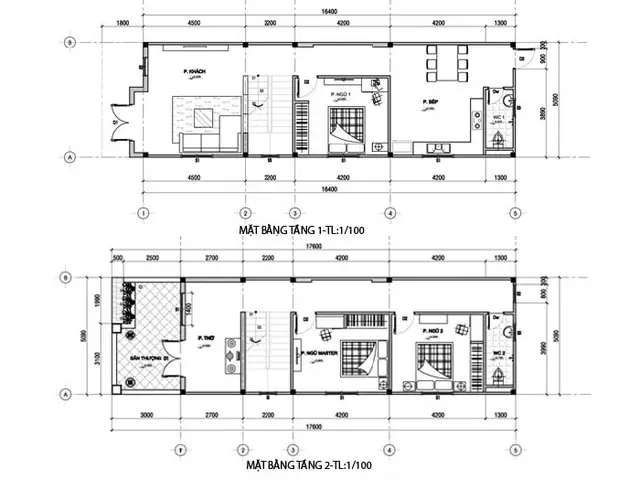 Mẫu Nhà 2 Tầng Giá Rẻ 4x14m