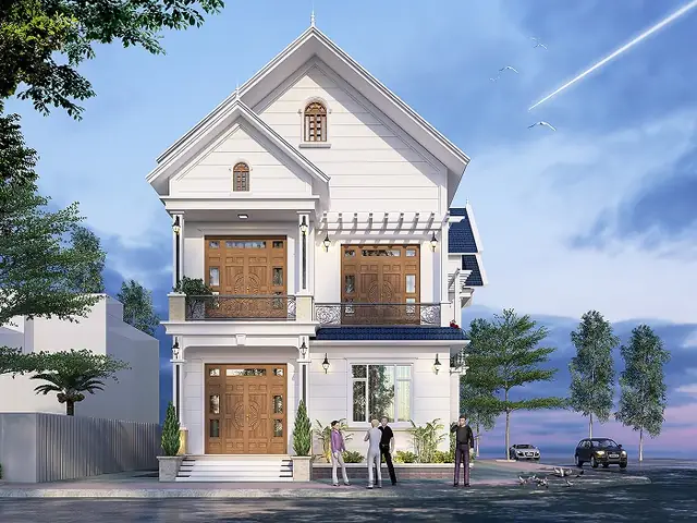 Mẫu Nhà 2 Tầng Hiện Đại Mái Thái 1,5 Tỷ
