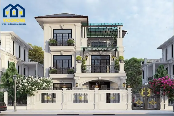 Nhà Chữ L 3 Tầng Mái Nhật