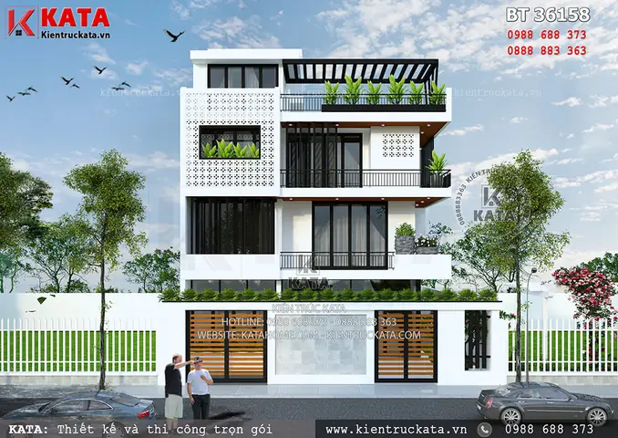 Mẫu Thiết Kế Nhà 3 Tầng Đẹp Hiện Đại Tại Nghệ An – Mã Số: Bt 36158