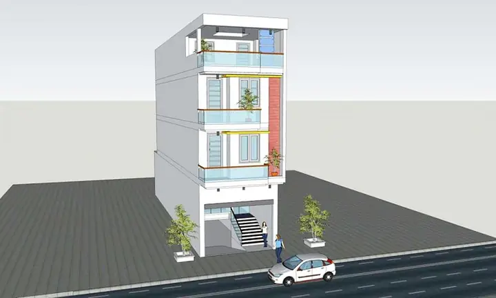 Mẫu Nhà Ngang 6m Có Hầm Phân Theo Số Tầng