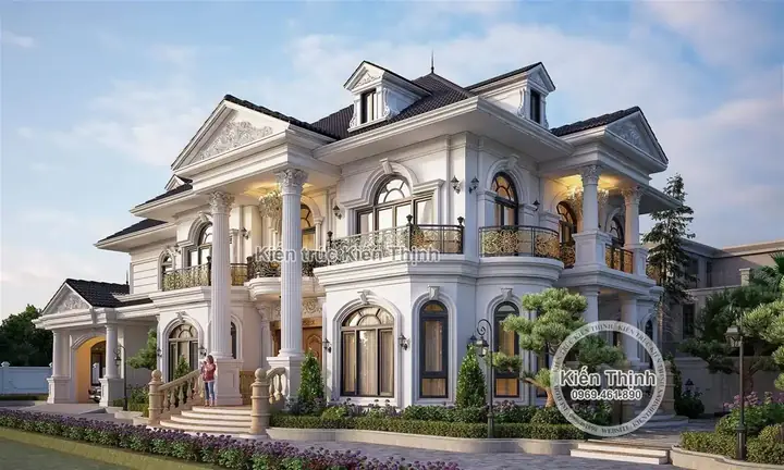 Phối Cảnh 3dthiết Kế Mẫu Biệt Thự 2 Tầng Kiểu Pháp Tại Vĩnh Long – Bt2065: Phối Cảnh 3dthiết Kế Mẫu Biệt Thự 2 Tầng Kiểu Pháp Tại Vĩnh Long – Bt2065: