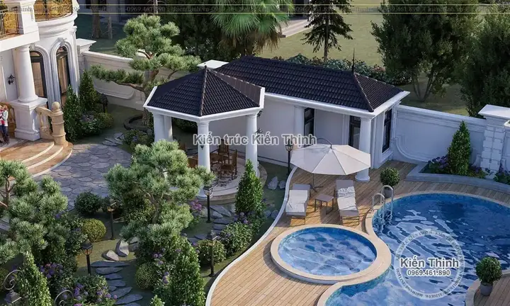 Phối Cảnh 3dthiết Kế Mẫu Biệt Thự 2 Tầng Kiểu Pháp Tại Vĩnh Long – Bt2065: Phối Cảnh 3dthiết Kế Mẫu Biệt Thự 2 Tầng Kiểu Pháp Tại Vĩnh Long – Bt2065: