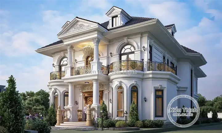 Phối Cảnh 3dthiết Kế Mẫu Biệt Thự 2 Tầng Kiểu Pháp Tại Vĩnh Long – Bt2065: Phối Cảnh 3dthiết Kế Mẫu Biệt Thự 2 Tầng Kiểu Pháp Tại Vĩnh Long – Bt2065: