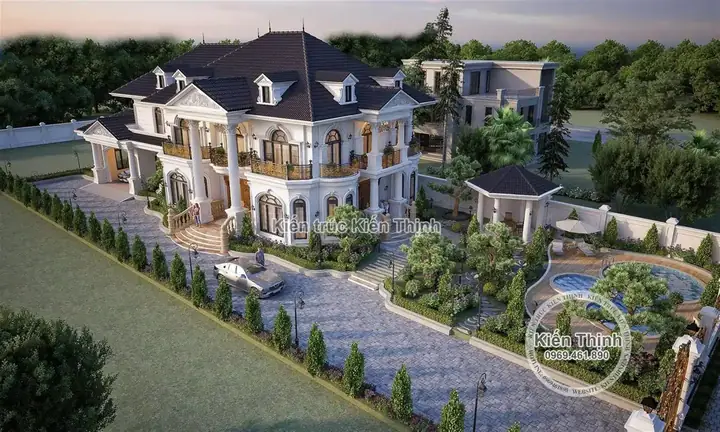 Phối Cảnh 3dthiết Kế Mẫu Biệt Thự 2 Tầng Kiểu Pháp Tại Vĩnh Long – Bt2065: Phối Cảnh 3dthiết Kế Mẫu Biệt Thự 2 Tầng Kiểu Pháp Tại Vĩnh Long – Bt2065: