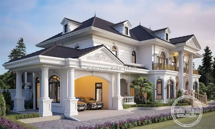 Phối Cảnh 3dthiết Kế Mẫu Biệt Thự 2 Tầng Kiểu Pháp Tại Vĩnh Long – Bt2065:
