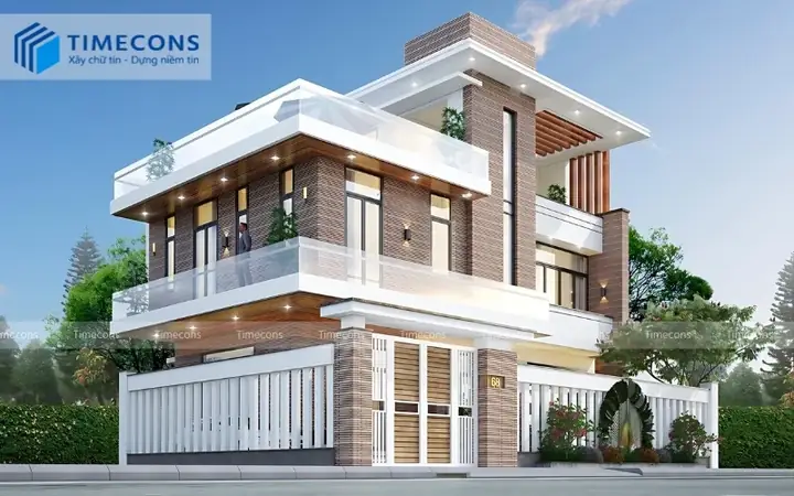 Mẫu Biệt Thự 3 Tầng 100m2 Mái Bằng