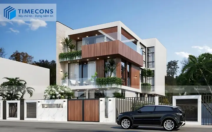 10. Mẫu Biệt Thự 3 Tầng 100m2 Có Sân Thượng