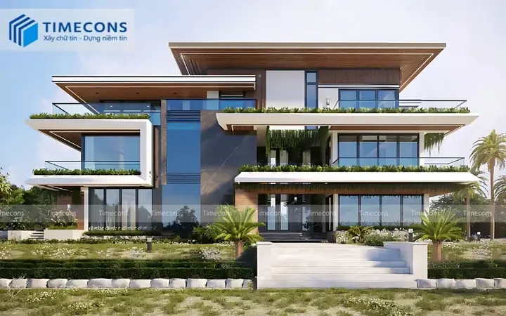 Mẫu Biệt Thự 3 Tầng 100m2 Hiện Đại