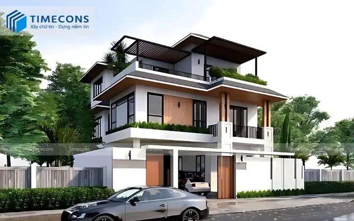 Mẫu Biệt Thự 3 Tầng 100m2 Tối Giản