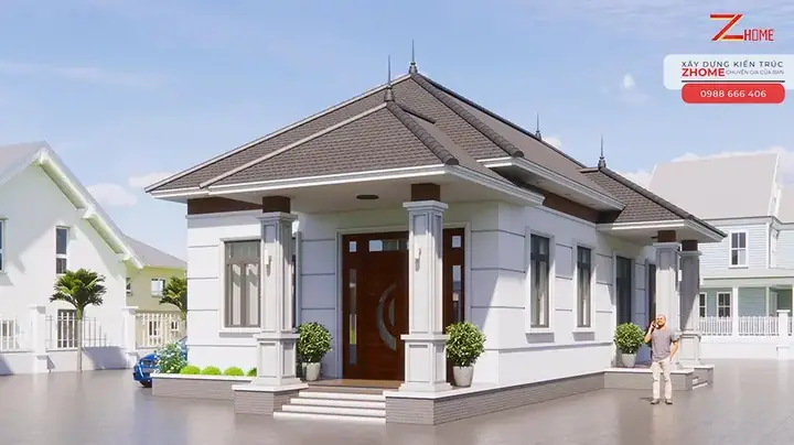 Công Trình Nhà Vườn 1 Tầng Mái Nhật Được Zhome Thiết Kế Cho Gia Đình Anh Khanh