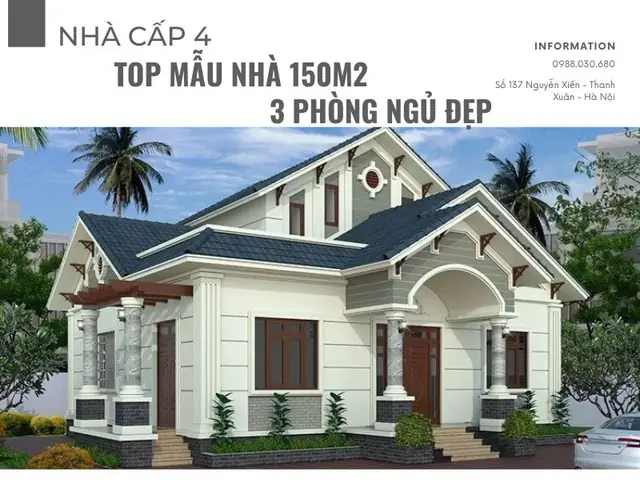 Mê Mẩn Thiết Kế Nhà Cấp 4 Nông Thôn 3 Phòng Ngủ 1 Phòng Khách Mái Thái 10x15m