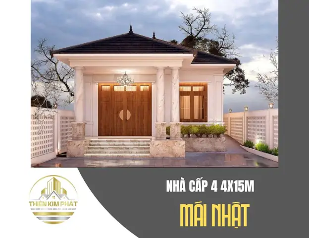 Mẫu Nhà Cấp 4 Có Gác Lửng 4×15 Mái Nhật