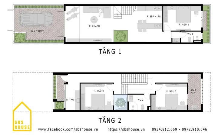Mẫu Nhà Lệch Tầng Đẹp 5m 2 Tầng