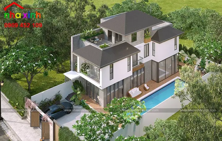 Biệt Thự Nhà Vườn 3 Tầng Có Hồ Bơi