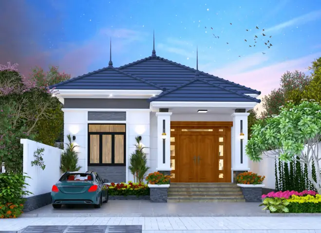 Mẫu Nhà 1 Tầng 4 Phòng Ngủ Mái Nhật 150m2 Mẫu Nhà 1 Tầng 4 Phòng Ngủ Mái Nhật 150m2