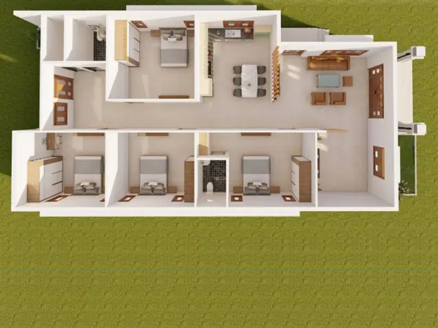 Nhà Cấp 4 Mái Nhật 4 Phòng Ngủ 1 Phòng Thờ Nhà Cấp 4 Mái Nhật 4 Phòng Ngủ 1 Phòng Thờ