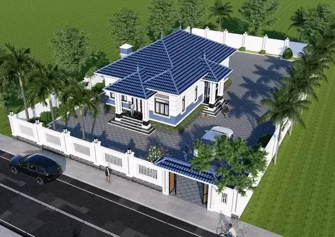 Mẫu Nhà Cấp 4 Mái Nhật Có Sân Vườn Tuyệt Đẹp