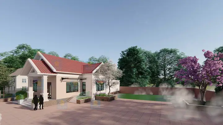 Phối Cảnh 3d Cho Mẫu Nhà Vườn Cấp 4 Mái Thái Tại Thanh Hoá