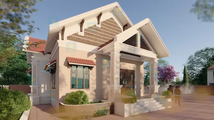 Phối Cảnh 3d Cho Mẫu Nhà Vườn Cấp 4 Mái Thái Tại Thanh Hoá