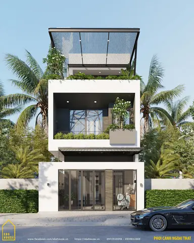 Mẫu Thiết Kế Nhà 2 Tầng 1 Tum Mặt Tiền 6m