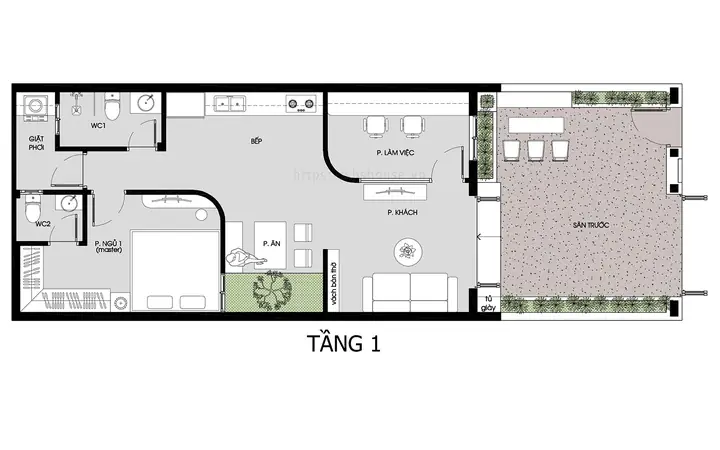 Mẫu Nhà Cấp 4 Mặt Tiền 6m Đẹp