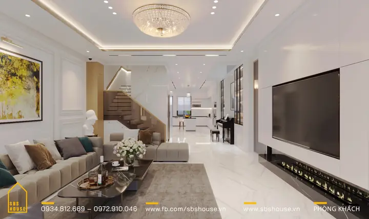 Mẫu Nhà Mặt Tiền 6m Tân Cổ Điển Đẹp