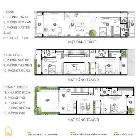 Mẫu Nhà Mặt Tiền 6m 3 Tầng 4 Phòng Ngủ
