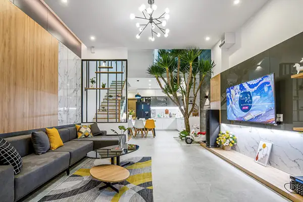 Mẫu Nhà Ống 2 Tầng Lệch Đẹp