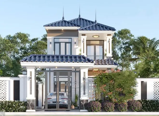 Mẫu Nhà Phố 2 Tầng Mặt Tiền 7m Mái Ngói