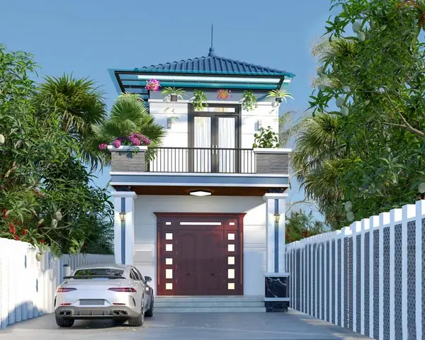 Mẫu Nhà Phố 2 Tầng Mặt Tiền 7m Mái Ngói